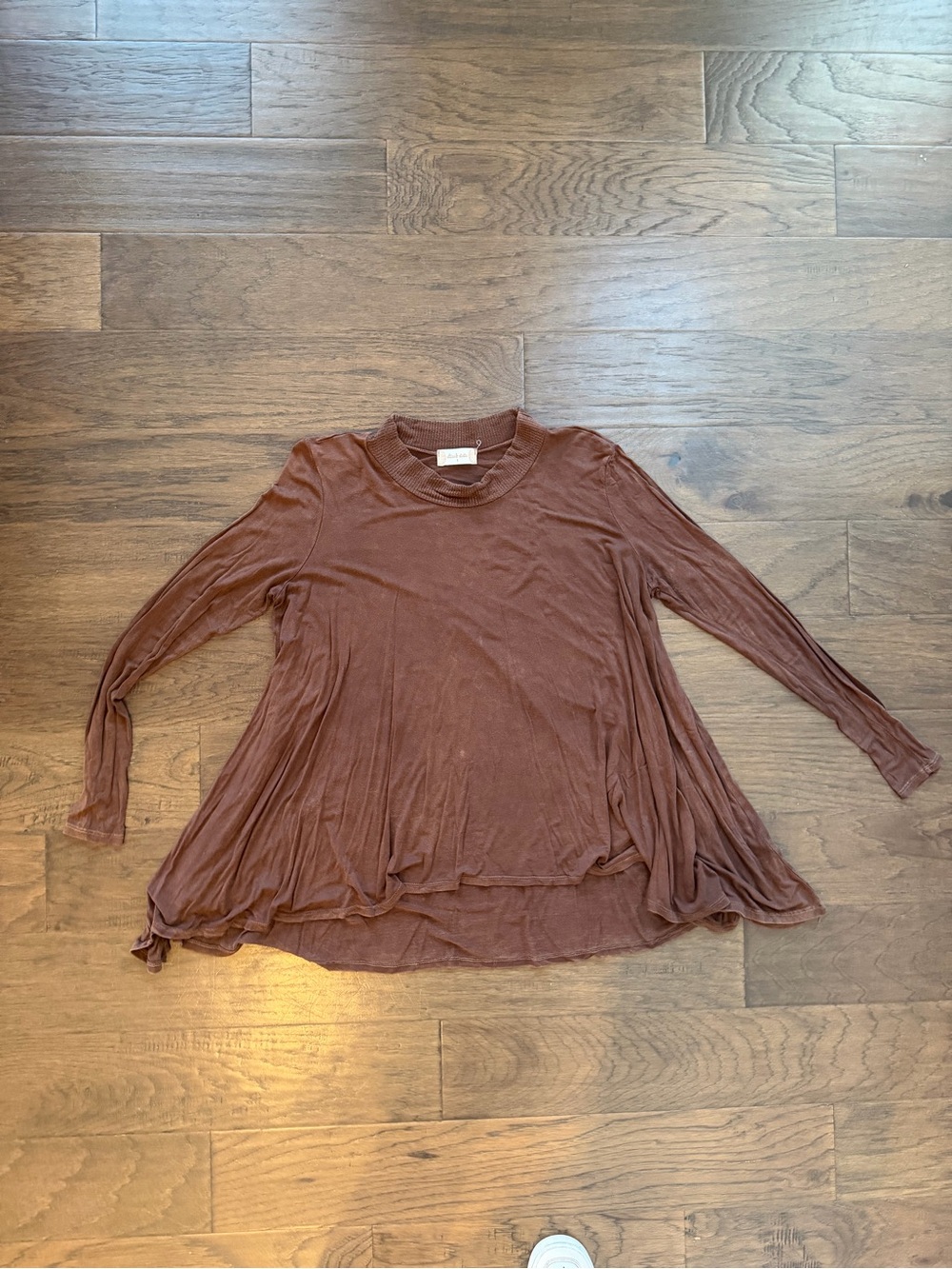 Altar'd State Flowy Long-Sleeve Tunic Top in Chocolate Brown